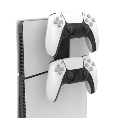 Dual Controller & Headset Holder for PS5 Slim/pro - No Screw Metal Wall Mount, Side Mount Storage, Space Saving Design for Gaming Setup Organization