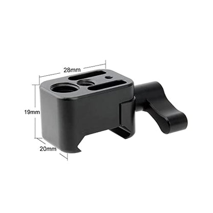 NICEYRIG NATO Rail Clamp Quick Release with 1/4''&3/8'' Locating Hole-194 | NATO Clamp Adapter Counterbore for Friction Arm Ballhead Cold Shoe Monitor Microphone Mount