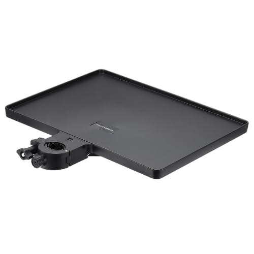 Microphone Stand Tray 10.6x8.1in Microphone Stand Plastic Tray Black | Color Box ABS Plastic Adjustable Clamp-On for Live Streaming Concert Karaoke