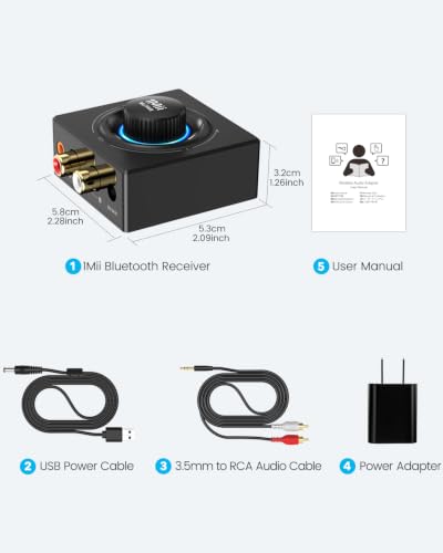 1Mii B06T3 Bluetooth 6.0 Receiver for Home Stereo, Wireless Audio Adapter - color: B06T3 (Standard)