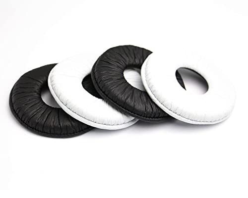 MDR-ZX100 Earpads Replacement Protein Wrinkle PU 70mm Ear Pads Cushions Cover Repair Parts Compatible with Sony MDR-ZX310 ZX330BT ZX110 ZX310 ZX300 ZX600 V150 V300 Headphones (White) - color: White