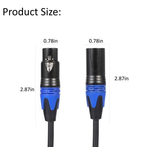 (5FT / 1 Pack) 1 Male to 2 Female XLR Y Splitter Micrphone Cable, 3pin Male to Dual Female Y-Splitter Balanced Mic Audio Cables for Stereo Mic to L & R Audio Track - size: 5 ft-1Pack