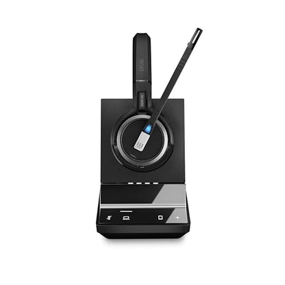 Sennheiser SDW 5063 (506588) - Double-Sided (Binaural) Wireless DECT Headset for PC/Softphone Connection Dual Microphone Ultra Noise Cancelling, Black