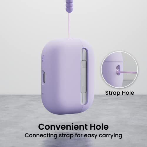 ORNARTO Compatible with AirPods Pro 2 Case 2022, Full Protective Hybrid Silicone for AirPods Pro 2nd Generation Case, Front LED Visible Skin Cover-Pastel Lilac | Hybrid Silicone Rubber, Front LED Visible, Wireless Charging, Skin-Friendly Soft Touch, Anti-