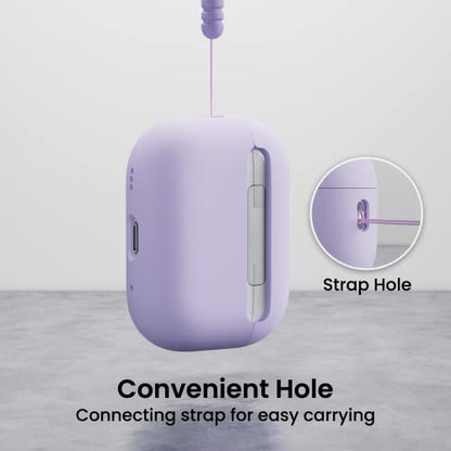 ORNARTO Compatible with AirPods Pro 2 Case 2022, Full Protective Hybrid Silicone for AirPods Pro 2nd Generation Case, Front LED Visible Skin Cover-Pastel Lilac | Hybrid Silicone Rubber, Front LED Visible, Wireless Charging, Skin-Friendly Soft Touch, Anti-