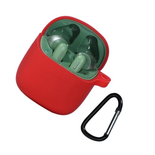 DOITOOL Silicone Earphone Cover Compatible with Jbl Tunetws Impact Resistant Scratch Durable Protection Convenient Charging Access Red - color: Red