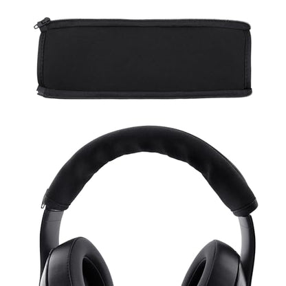 BlingKingdom Headphone Headband Cover, Black Band Cover, 9.2 x 3.1 in | Headphones Band Headband Protector with Zipper, Feels Comfortable, Detachable, Easy Cleaning