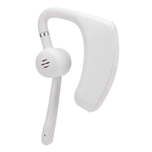VBESTLIFE Bluetooth Headset, Bluetooth Earpiece, Noise Reduction Single Ear Earphones for Cell Phone, Laptop, Driver Trucker (White) - color: White