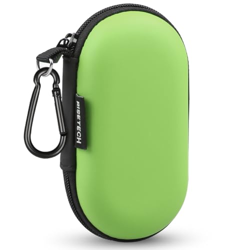 Earbud Case, RISETECH Earphone Carrying Case Holder EVA Headphone Storage Bag Small Cover Zipper Pouch Compatible for EarPods, AirPods, Beats Flex, Bose Wired Earbuds, USB Cable, with Keychain-Green - color: Green