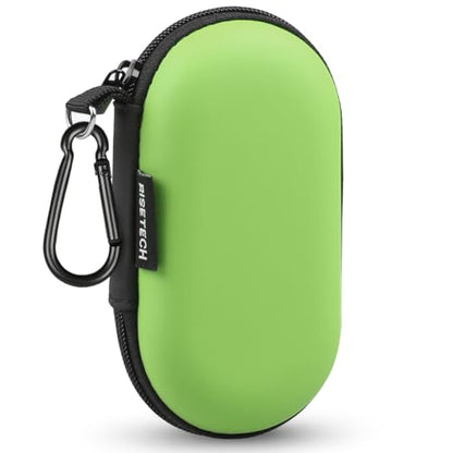 Earbud Case, RISETECH Earphone Carrying Case Holder EVA Headphone Storage Bag Small Cover Zipper Pouch Compatible for EarPods, AirPods, Beats Flex, Bose Wired Earbuds, USB Cable, with Keychain-Green - color: Green