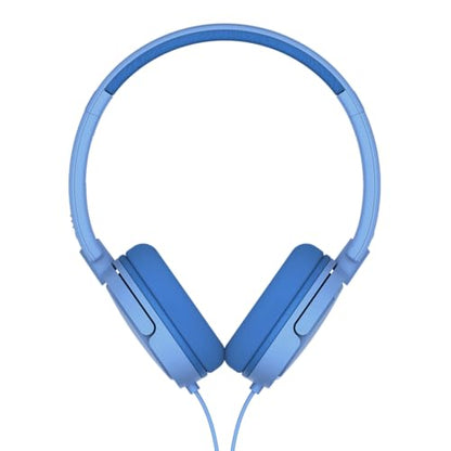 Philips K2019 Lightweight On-Ear Wired Kids Headphones - Built-in Mic, Safe Volume Limited, Foldable & Durable, Blue - color: Blue