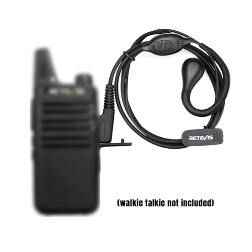 Retevis RT22 Walkie Talkie Earpiece, for RT68/RT21/H777/RT27/RT68H | 2 Pin, Compatible with Pxton, Baofeng BF-888S/BF-T26, Kenwood Two Way Radio, Walkie Talkie Earpiece with Mic(1 Pack) - size: Standard size