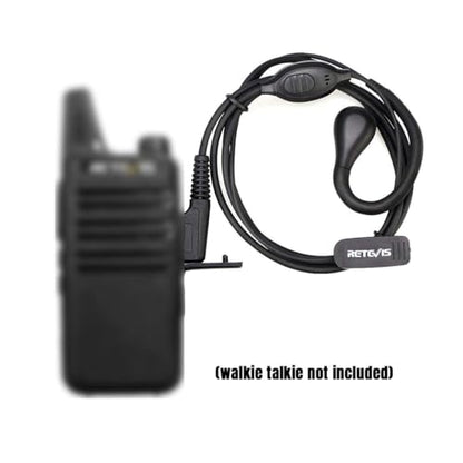 Retevis RT22 Walkie Talkie Earpiece, for RT68/RT21/H777/RT27/RT68H | 2 Pin, Compatible with Pxton, Baofeng BF-888S/BF-T26, Kenwood Two Way Radio, Walkie Talkie Earpiece with Mic(1 Pack) - size: Standard size