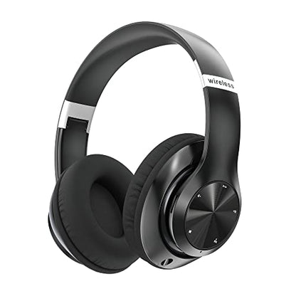 Headphones Wireless Bluetooth with Mic, Wireless Headphones Over Ear with Hi-Fi Audio Deep Bass,3.5MM Cable,Soft-Earpads (NO ANC) - color: Dark Grey