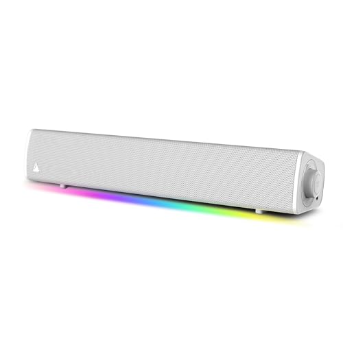 Creative Sound Blaster GS3 Compact RGB Gaming Soundbar, Superwide, White | RGB Gaming Soundbar, Bluetooth, USB-C, Under Monitor, PC, Console, Compact Design, White - color: White