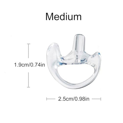 Replacement Earmold for Acoustic Coil Tube Headset(Clear 2 Pairs) | Silicone Ear Insert for Motorola Midland Baofeng Walkie Talkie Surveillance Earpiece - color: clear