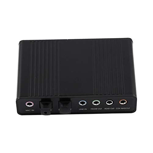 USB Audio Sound Card, 6 Channel External Digital Optical SPDIF Audio Adapter for PC, 48,44 KHz Sampling Rate with SPDIF in Out, Compatible with,Vista,Wins7,OS X OS9.1