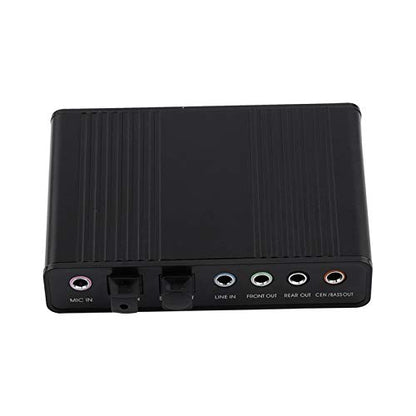 USB Audio Sound Card, 6 Channel External Digital Optical SPDIF Audio Adapter for PC, 48,44 KHz Sampling Rate with SPDIF in Out, Compatible with,Vista,Wins7,OS X OS9.1