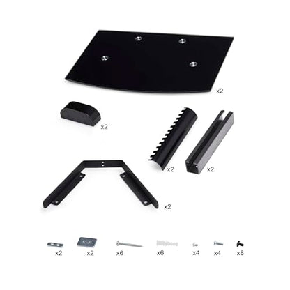 StarTech Dual Floating Wall-Mounted AV Shelves, Tempered Glass Shelves | Adjustable Height Shelf For Under TV AV Equipment, 2B-WALL-MOUNT-SHELF - style: Dual