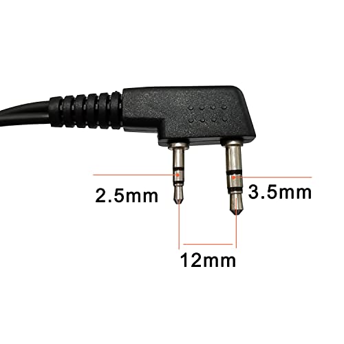 Acoustic Tube Radio Earpiece, Earmolds Fit Baofeng Kenwood Two Way Radio | 2Pin Covert Police Surveillance Headset with Mic, Tactical Walkie Talkie Accessory