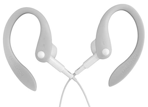 Ear Hooks Compatible with Apple EarPods | Adjustable Rubber Ear Loops Compatible to Keep Apple EarPods in Place During Activity | Made for Wired Earbuds | Cool Grey