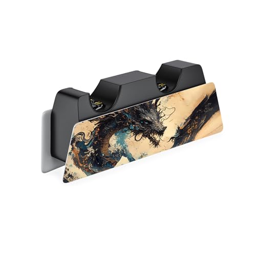 PlayVital Full Set Skin Decal for ps5 Console Digital Edition, Sticker Vinyl Decal Cover for ps5 Controller & Charging Station & Headset & Media Remote - Tempest Dragon - color: Tempest Dragon