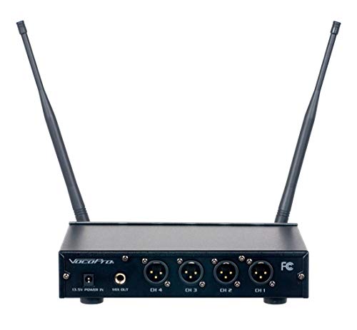 VOCOPRO Four-Channel UHF Digital Wireless Handheld Microphone Mics System-H4
