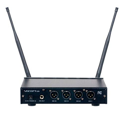 VOCOPRO Four-Channel UHF Digital Wireless Handheld Microphone Mics System-H4