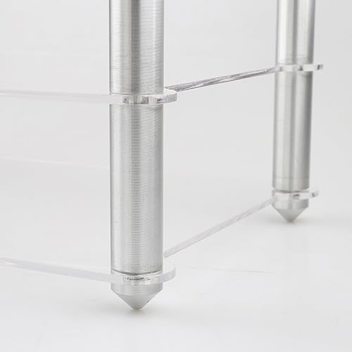 Mini Acrylic Audio Component Rack, Open 2-Layer Rack Aluminium Holders, Small Desktop Multimedia Storage, 3kg Load Capacity, for HiFi Audio Equipment Dac Amplifier Amp - color: A