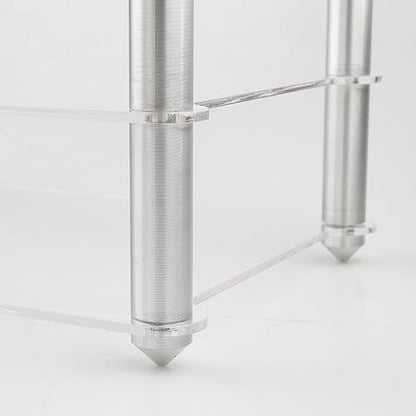 Mini Acrylic Audio Component Rack, Open 2-Layer Rack Aluminium Holders, Small Desktop Multimedia Storage, 3kg Load Capacity, for HiFi Audio Equipment Dac Amplifier Amp - color: A