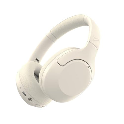 VOKALEN Hyper Pro Adaptive Active Noise Cancelling Headphones, Wireless Bluetooth Over Ear Headphones with mic, 60H Playtime, Comfort Fit Mesh Ear Cushions, Deep Bass Hi-Res Audio (Pro, Ivory White) - color: Ivory White, style: Pro