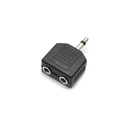 3.5mm Mono Male to Dual 3.5mm Female Mono Audio Y Splitter Microphone Converter Headphone Adapter Connector - 6 Pcs