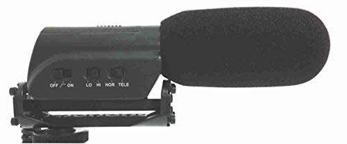 Mini Shotgun Microphone with LED Light and C-Bracket Mount