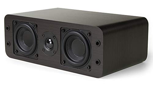 Micca OoO Slim Passive Center Channel Speaker, Home Theater, Each, Walnut | Amplifier Required, Dual 3-Inch Woofers, 0.75-Inch Silk Tweeter, Under 4-Inch Tall, Desktop, Surround Sound, Wall Mountable - size: OoO Single