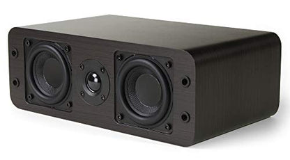 Micca OoO Slim Passive Center Channel Speaker, Home Theater, Each, Walnut | Amplifier Required, Dual 3-Inch Woofers, 0.75-Inch Silk Tweeter, Under 4-Inch Tall, Desktop, Surround Sound, Wall Mountable - size: OoO Single