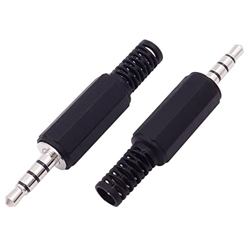 Fancasee 10-Pack 3.5mm 1/8" Replacement Repair Jack TRRS Stereo Male Plug Adapter 3.5mm Solder Type DIY Audio Cable Connector for Headphone Headset Earphone Microphone Speaker Cable Repair