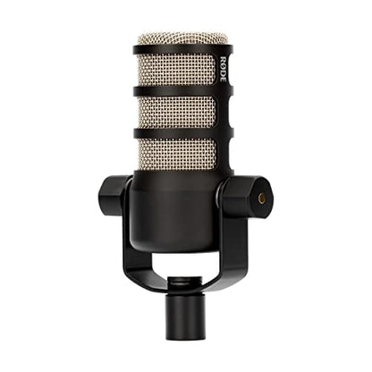 Rode PodMic Dynamic Podcasting Microphone Black, Pair, Bundle with 2X Broadcast Arms and 10' XLR Cables, Turnstile Audio Headphones