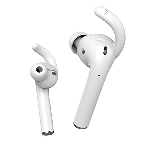 Anti-Slip Earhooks Soft Silicone Skin Compatible with Apple Airpods 2 & 1 Lightweight Sound Quality Enhancement for Headphones Outdoor Activities in-Ear EarHook 2 Pairs White - color: White