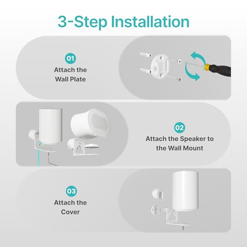 Speaker Wall Mount for Sonos Era 100 and Era 300, 1 Pair, White | Flexible Angle Adjustment, Surround Sound Speaker Wall Bracket Compatible with Sonos Era Speakers - color: White