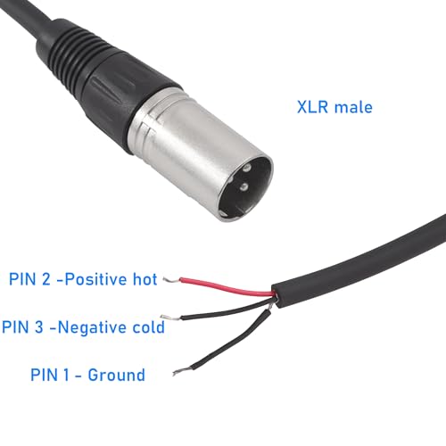 2PCS 1FT XLR 3PIN M/F to 3Wire Pigtail Cable with HeatShrink Tubes | 1 Male plus 1 Female kit，Perfect for Microphone Replacement or Repair - style: XLR M/F