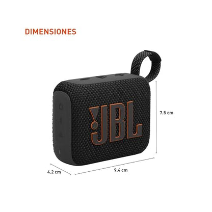 JBL Go 4 - Ultra-Portable, Waterproof and Dustproof Bluetooth Speaker, Big JBL Pro Sound with Punchy bass, 7-Hour Built-in Battery, Made in Part with Recycled Materials (Black) - color: Black