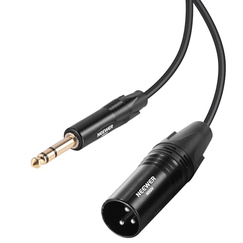 NEEWER 6.35mm 1/4 TRS to XLR Male Cable, 10ft Quarter Inch to 3 Pin XLR Balanced Signal Interconnect Microphone Patch Cord Adapter Connector for Mic Amplifier Mixer Powered Speaker Guitar Tuner, MS026 - size: 6.35mm（304cm）, style: XLR Male