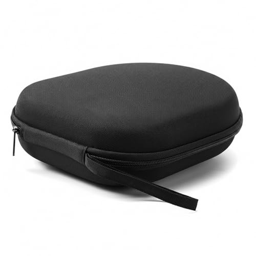 Hard Shell Headphone Case for Over-Ear Headphones, Rigid EVA Travel Storage Pouch with Zipper, Black