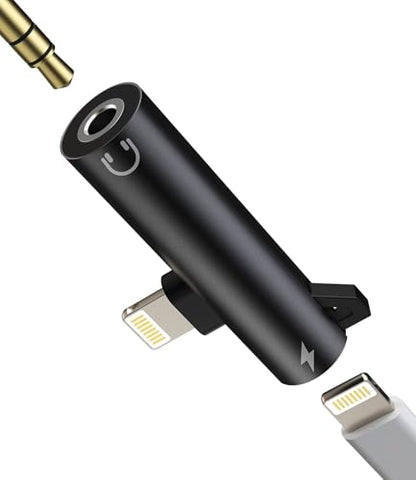 Lightning to 3.5mm Headphone Jack Adapter (2in1) AUX Splitter Audio and Charge Fast Charging HD MFi Certified Cable Plug Extension Accessory for Apple for iPhone 14 13 12 11 XS Max 8 7 Plus for iPad