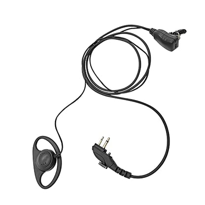 BD502 BD502i Earpiece for Hytera BD552i PD502 PD562 PD482i PD402i HYT TC-508 TC-580 TC-610 RCA RDR2500 2550 2600 XR150 D Shape Surveillance Walkie Talkie Radio Headset Ear Piece with PTT Mic