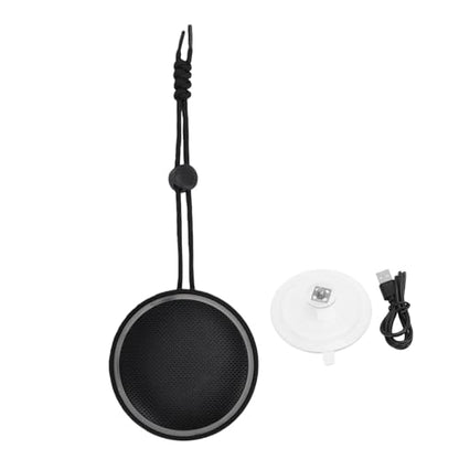 Diyeeni Bluetooth Shower Speaker, IPX6 Water Proof Portable Bluetooth 5.3 Speakers with Suction Cup, Mini Wireless Speaker with RGB Lights, Loud Stereo Sound for Bathroom (Black) - color: Black