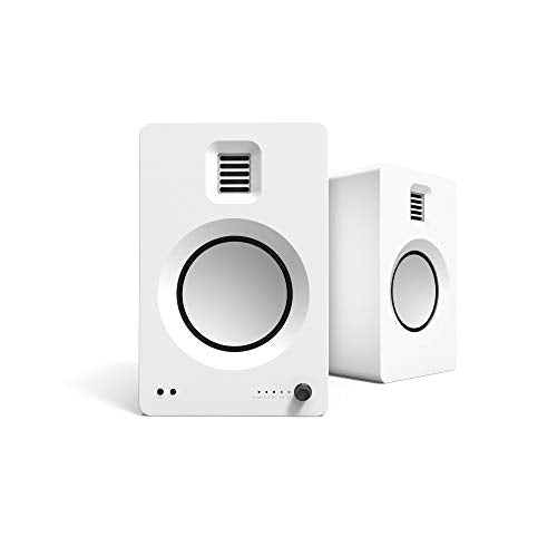 Kanto TUK Powered Speaker with Headphone Out | Built-in USB DAC | Dedicated RCA with Phono Pre-amp | Bluetooth | AMT Tweeter | 5.25" Driver | Pair | Matte White - color: Matte White