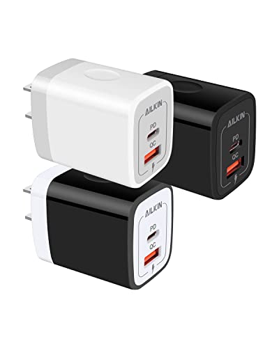 [3Pack/20W] USB C Charger Adapter, Dual-Port PD USBC Wall Charger Block | for Apple iPhone 17 Air 16e 16 Pro Max 16Pro 15, Type C Brick Power Box Quick Charge Cargador Cube Base for Samsung Galaxy - color: MultiColored1