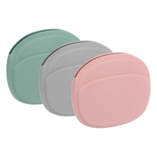 HARFINGTON 3pcs Earbuds Cases, Wired Earphone Case Holder Organizer, Silicone Ear Buds Case Small for USB Cable, Earphones, Grey,Green,Pink - color: Grey,Green,Pink