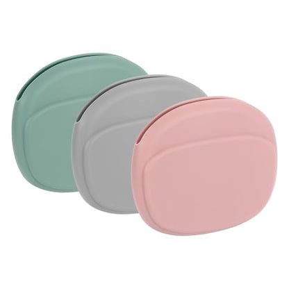 HARFINGTON 3pcs Earbuds Cases, Wired Earphone Case Holder Organizer, Silicone Ear Buds Case Small for USB Cable, Earphones, Grey,Green,Pink - color: Grey,Green,Pink